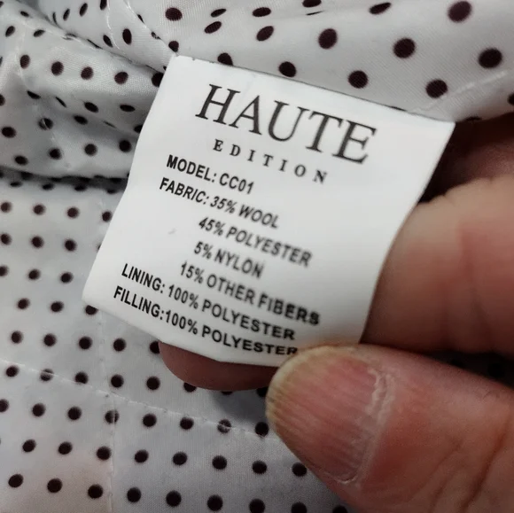 Haute Edition Navy Blue Wool Blend Peacoat With Oversized Scarf - Picture 11 of 12